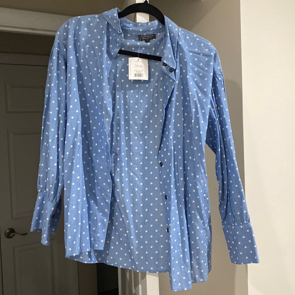 Star Patterned Button Down From Topshop